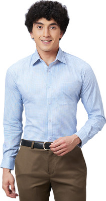 Raymond Men Self Design Formal Blue Shirt