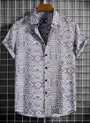 Arth Enterprise Men Printed Casual Grey Shirt