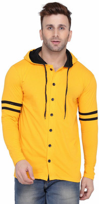 Blisstone Men Self Design Casual Yellow Shirt