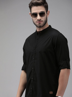 Roadster Men Solid Casual Black Shirt