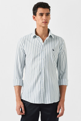 VAN HEUSEN Men Striped Casual White Shirt