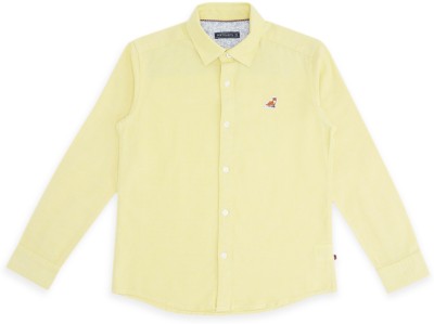 Pantaloons Boys Solid Casual Yellow Shirt