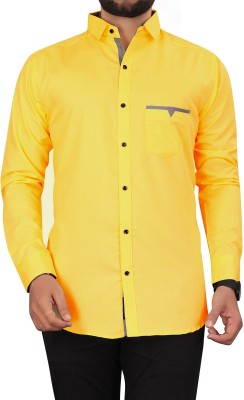 MAHADEV ENTERPRISE Men Solid Casual Yellow Shirt