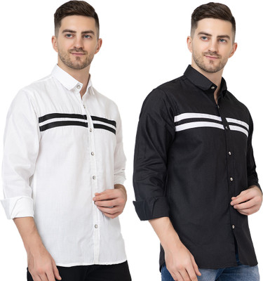 Modernity Men Self Design Casual Multicolor Shirt(Pack of 2)