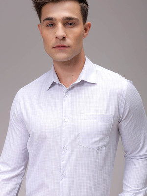 The Indian Garage Co. Men Solid Formal Cream Shirt
