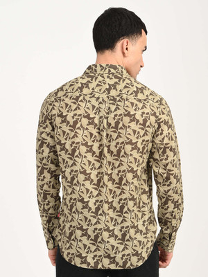 LEVI'S Men Printed Casual Brown, Beige Shirt