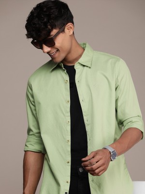 WROGN Men Solid Casual Green Shirt