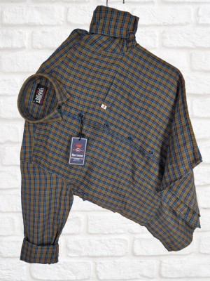 HouseOfCommon Men Checkered Casual Brown Shirt