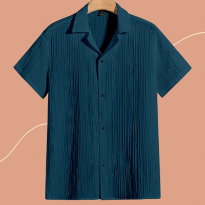 Nita creation Men Solid Formal Green Shirt