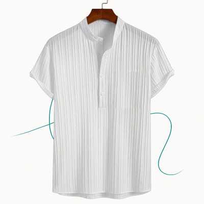 Jenil Fashion Men Self Design Casual White Shirt