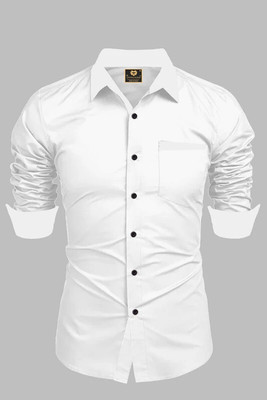 Jumii Enterprise Men Solid Casual White Shirt