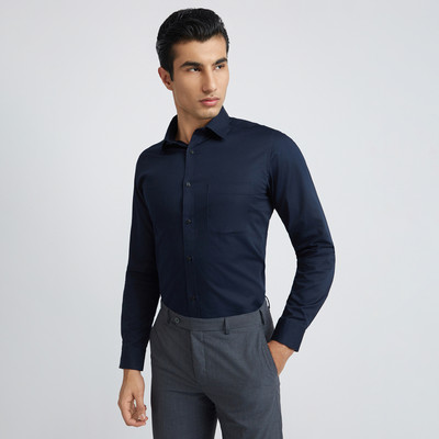 Raymond Men Solid Formal Dark Blue Shirt