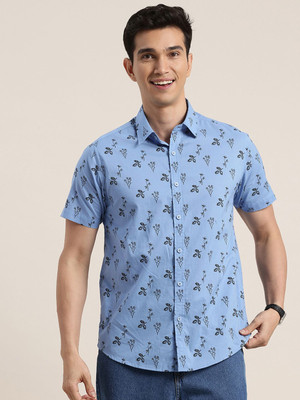 HERE&NOW Men Printed Casual Blue Shirt