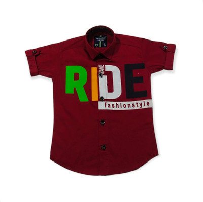 PA'GEANT Boys Printed Casual Red Shirt