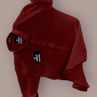 shivay creation Men Self Design Casual Maroon Shirt