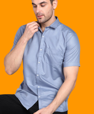 MILDIN Men Solid Formal Grey Shirt