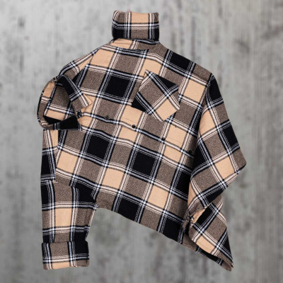 ElanWear Men Checkered Casual Cream Shirt