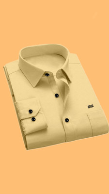 ALVIN ENTERPRISE Men Solid Casual Yellow Shirt