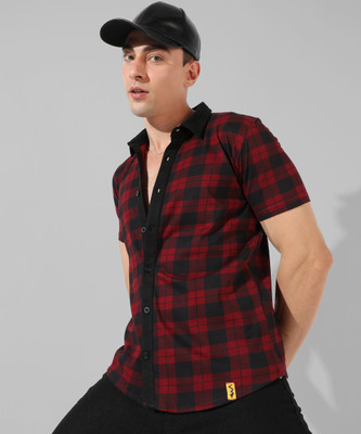 CAMPUS SUTRA Men Checkered Casual Red Shirt