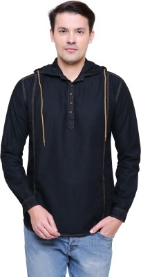 KUONS AVENUE Men Solid Casual Black Shirt