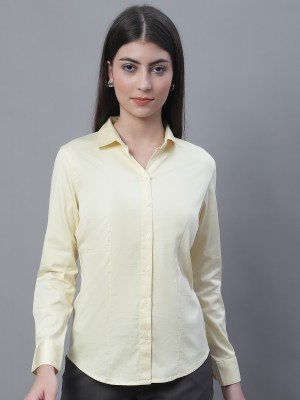 CANTABIL Women Solid Casual Yellow Shirt