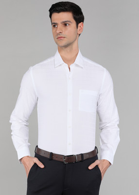 ARROW Men Checkered Formal White Shirt