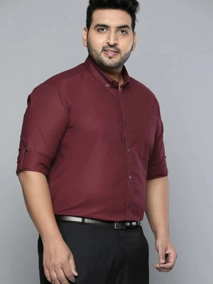 METRONAUT PLUS Men Solid Formal Maroon Shirt