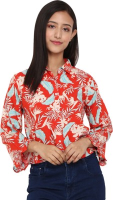 V-MART Women Printed Casual Red Shirt