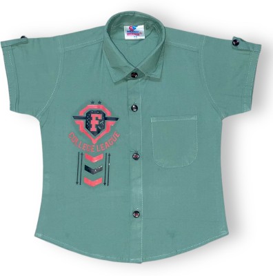 SUKHINAH Baby Boys Solid Casual Dark Green Shirt