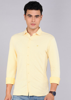 KILLER Men Striped Casual Yellow Shirt
