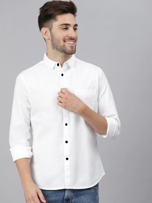 Urbatren Fashion Men Solid Formal White Shirt