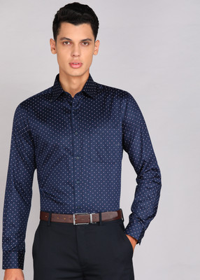 Raymond Men Printed Formal Dark Blue Shirt