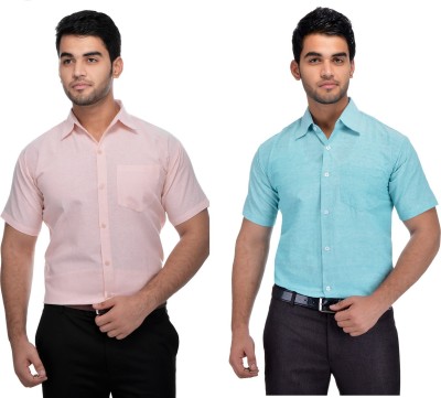 DESHBANDHU KHADI Men Solid Formal Multicolor Shirt(Pack of 2)