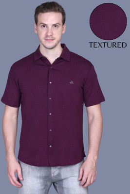 ParcelYard Men Self Design Casual Purple Shirt