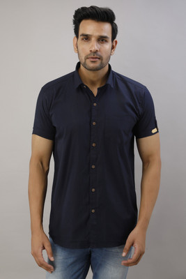 Lee Cross Men Solid Casual Blue Shirt