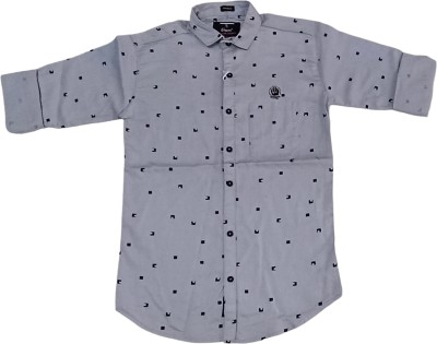 OCTOPLUS Boys Printed Casual Grey Shirt