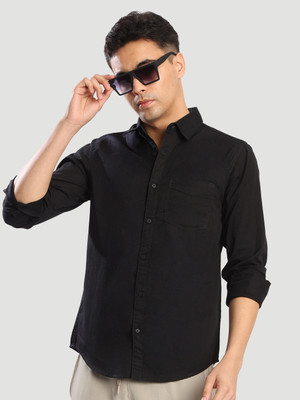 Bene Kleed Men Solid Casual Black Shirt