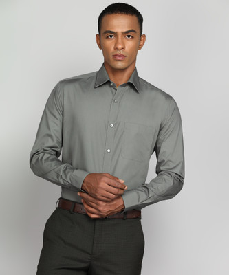 Raymond Men Solid Formal Grey Shirt