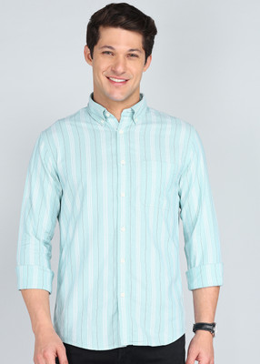 FLYING MACHINE Men Striped Casual Blue Shirt