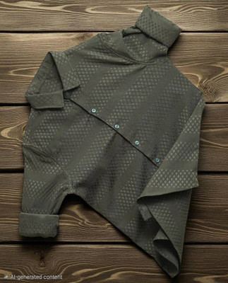 Marmic Fab Men Solid Casual Dark Green Shirt