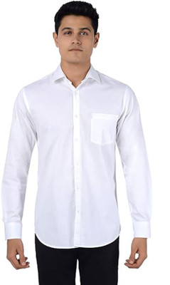 Wristy Men Solid Casual White Shirt