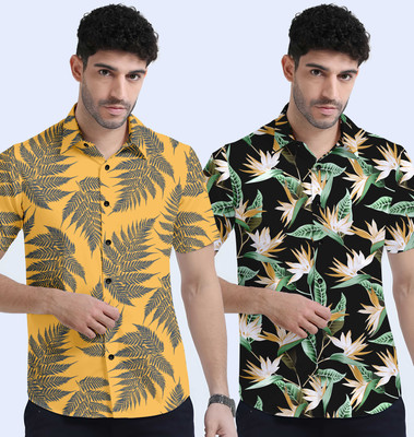 CHENECLOTH Men Printed Party Multicolor Shirt(Pack of 2)