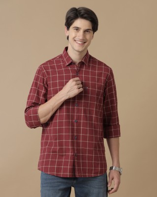 CAVALLO BY LINEN CLUB Men Checkered Casual Red Shirt