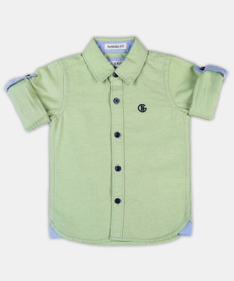 tiniberry Baby Boys Solid Casual Light Green Shirt