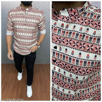 Acnos Men Floral Print Casual Multicolor Shirt