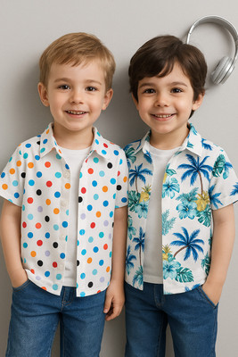 SVHFashion Boys Self Design Casual Multicolor Shirt(Pack of 2)