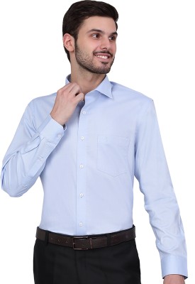 CANTABIL Men Self Design Formal Light Blue Shirt