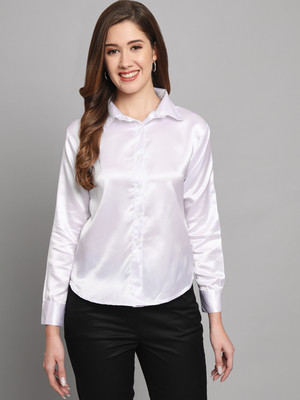 FUNDAY FASHION Women Solid Casual White Shirt