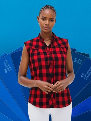 HouseOfCommon Women Checkered Casual Red Shirt
