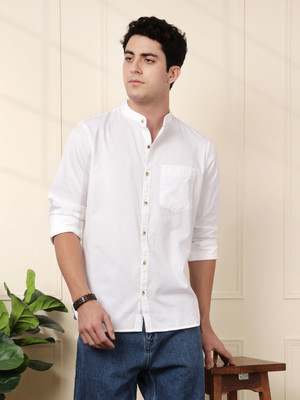 WROGN Men Solid Casual White Shirt
